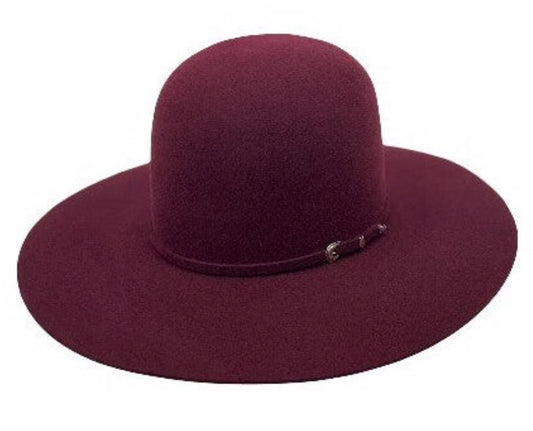 Sugarwest Hat Co 7X | Open Crown | 4 1/4" Brim | Merlot