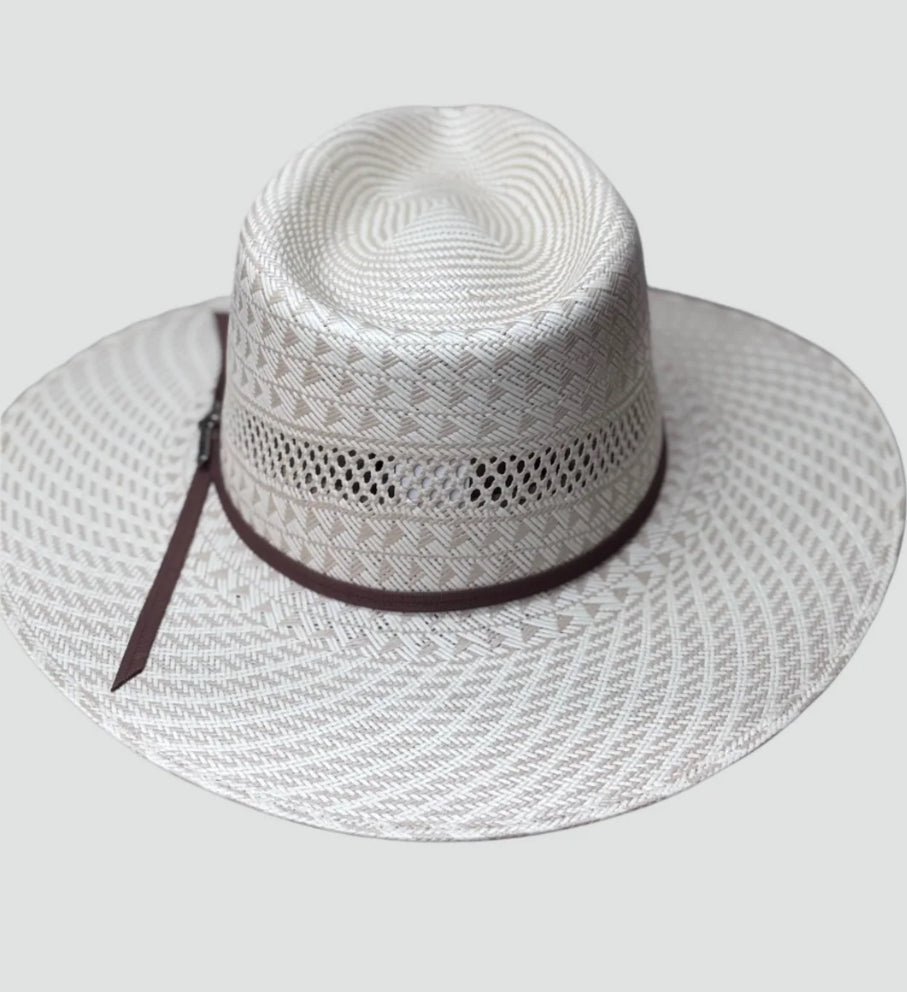 20x Two Tone Tan Shantung Triangle Weave Pattern | Straw