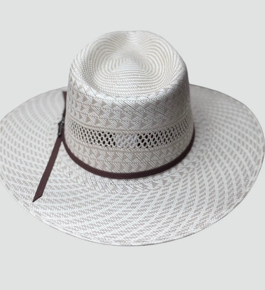 20x Two Tone Tan Shantung Triangle Weave Pattern | Straw